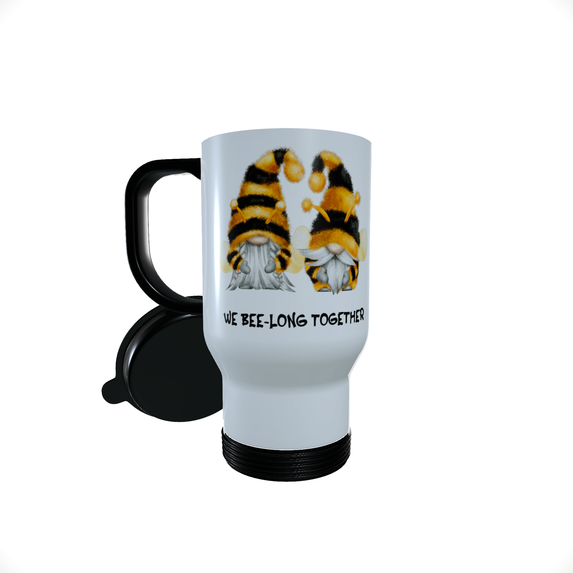 Honey Bee Gnome Travel Mug, Gnome Coffee Mug, Gonk Tea Mug - Click Image to Close